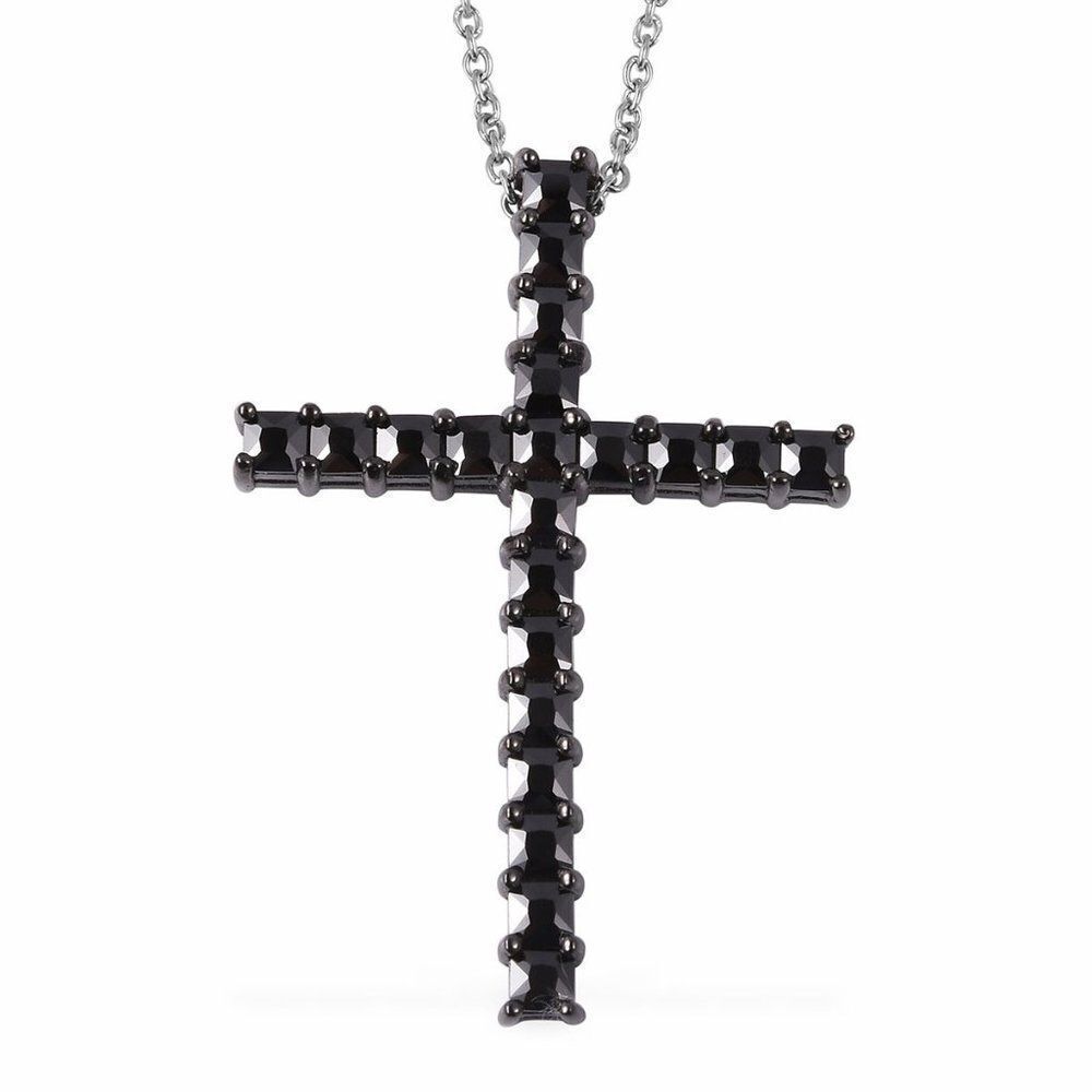 Spinel Cross Pendant Necklace 20 Inch - Picture 1 of 4